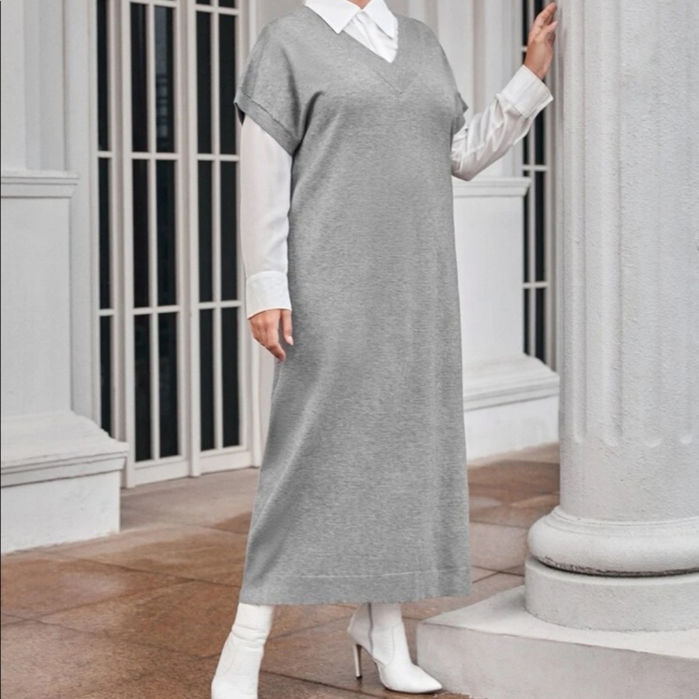 SHEIN gray sweater dress never worn! Additional photos for style inspo! Size 2XL